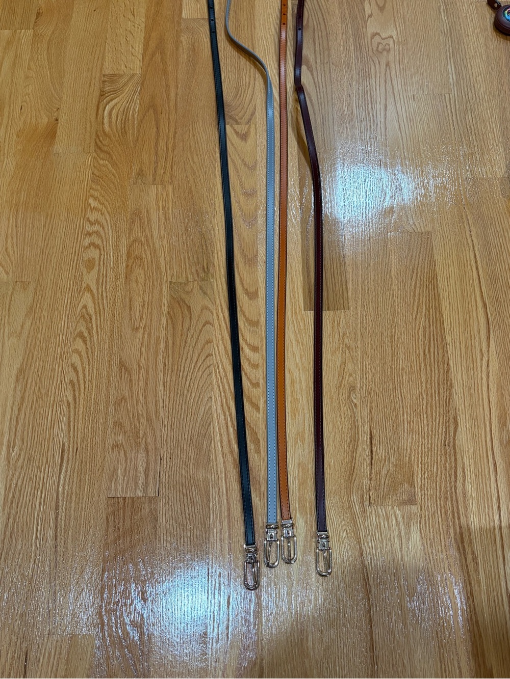 Slim Leather Belt Set in Black, Gray, Tan, and Brown